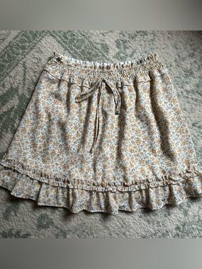 Cottagecore Floral Ruffle Skirt